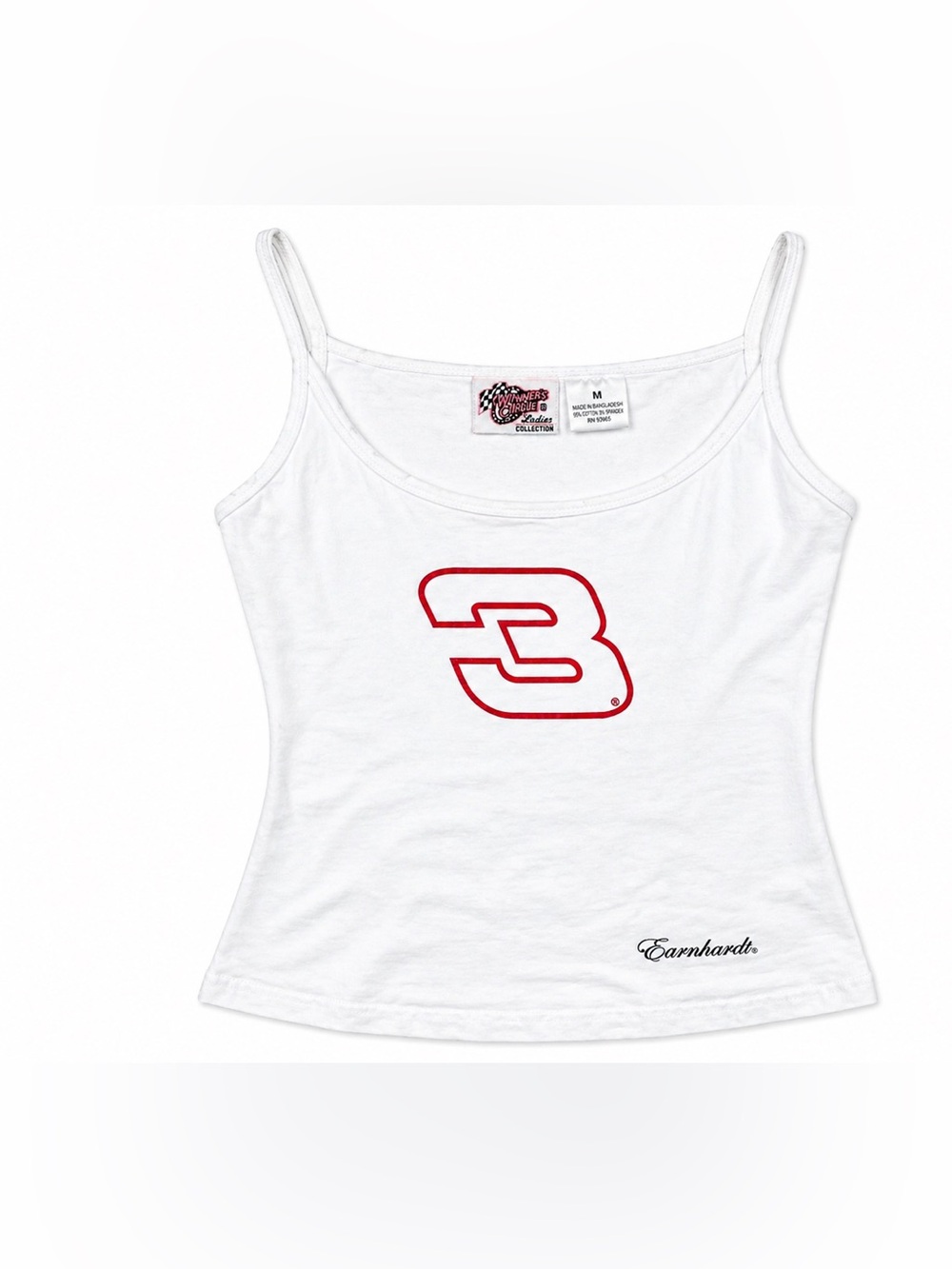 VTG Dale Earnhardt #3 Tank Top White Winners Circle Y2K Nascar Core Cami-Medium